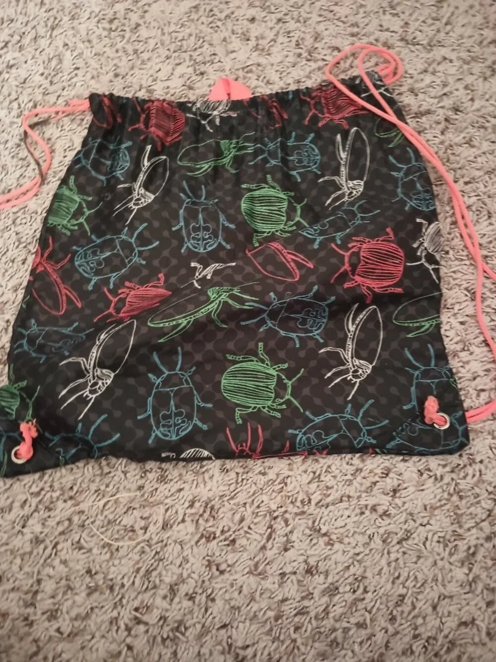 Bug insect themed drawstring backpack